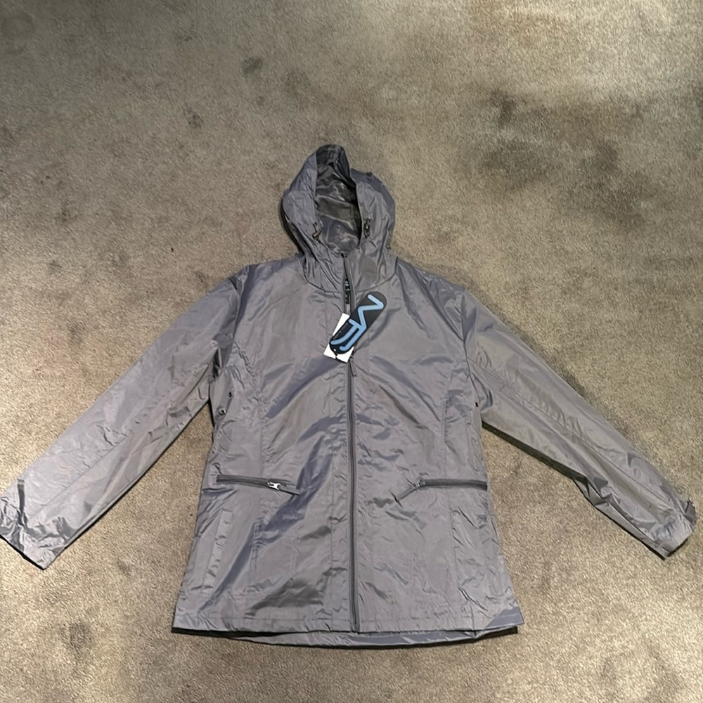 XL Silver Mack Russo full zip rain jacket